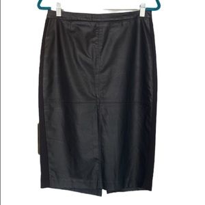 The Limited Vegan Leather Midi Pencil Skirt Women Black
